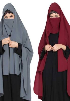 Irani Chadartwo Pieces Combo-Rida Hijab With Detachable Nose Piece-Made In kashibo Matt 1