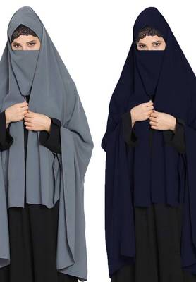 Irani Chadartwo Pieces Combo-Rida Hijab With Detachable Nose Piece-Made In kashibo Matt 1