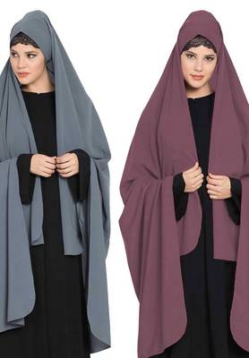 Irani Chadartwo Pieces Combo-Rida Hijab With Detachable Nose Piece-Made In kashibo Matt 2
