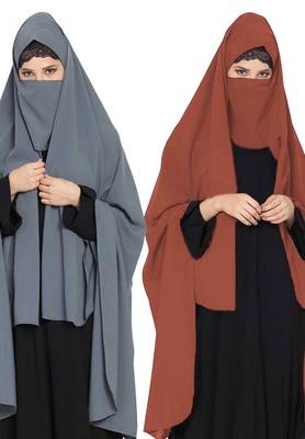 Irani Chadartwo Pieces Combo-Rida Hijab With Detachable Nose Piece-Made In kashibo Matt 1