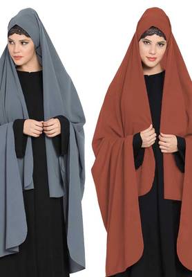 Irani Chadartwo Pieces Combo-Rida Hijab With Detachable Nose Piece-Made In kashibo Matt 2