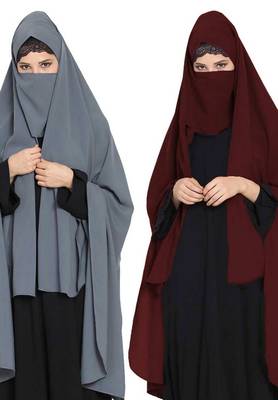 Irani Chadartwo Pieces Combo-Rida Hijab With Detachable Nose Piece-Made In Nida Matt 1