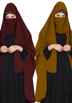 Irani Chadartwo Pieces Combo-Rida Hijab With Detachable Nose Piece-Made In Nida Matt 1