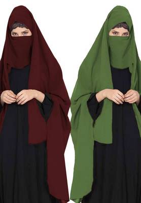 Irani Chadartwo Pieces Combo-Rida Hijab With Detachable Nose Piece-Made In kashibo Matt 1