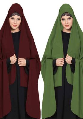 Irani Chadartwo Pieces Combo-Rida Hijab With Detachable Nose Piece-Made In kashibo Matt 2