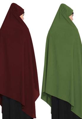 Irani Chadartwo Pieces Combo-Rida Hijab With Detachable Nose Piece-Made In kashibo Matt 3