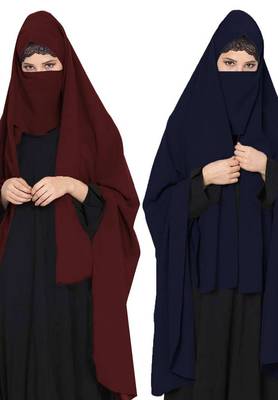 Irani Chadartwo Pieces Combo-Rida Hijab With Detachable Nose Piece-Made In kashibo Matt 1