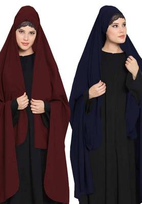 Irani Chadartwo Pieces Combo-Rida Hijab With Detachable Nose Piece-Made In kashibo Matt 2