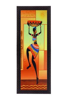 Dancing Tribal Woman Satin Matt Texture UV Art Painting