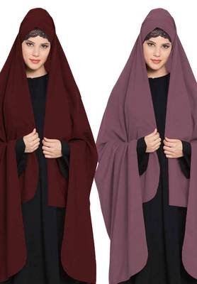 Irani Chadartwo Pieces Combo-Rida Hijab With Detachable Nose Piece-Made In kashibo Matt 2