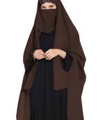 Irani Chadar -Rida Hijab With Detachable Nose Piece-Made In kashibo Matt-Brown