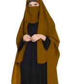 Irani Chadar -Rida Hijab With Detachable Nose Piece-Made In Nida Matt-Golden Brown