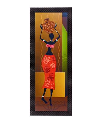 Tribal Woman With Vase Satin Matt Texture UV Art Painting 1