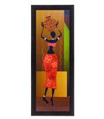 Tribal Woman With Vase Satin Matt Texture UV Art Painting