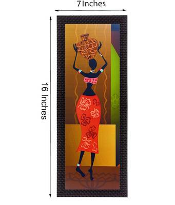 Tribal Woman With Vase Satin Matt Texture UV Art Painting 2