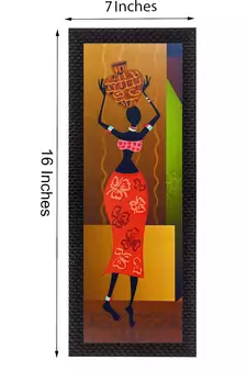 Tribal Woman With Vase Satin Matt Texture UV Art Painting