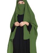 Irani Chadar -Rida Hijab With Detachable Nose Piece-Made In kashibo Matt-Jade Green