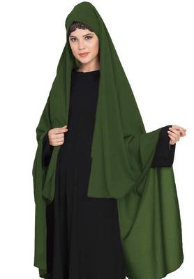 Irani Chadar -Rida Hijab With Detachable Nose Piece-Made In kashibo Matt-Jade Green 2