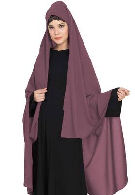 Irani Chadar -Rida Hijab With Detachable Nose Piece-Made In Nida Matt-Puce Pink 2
