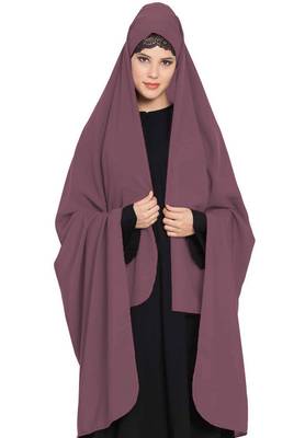 Irani Chadar -Rida Hijab With Detachable Nose Piece-Made In Nida Matt-Puce Pink 3