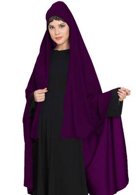 Irani Chadar -Rida Hijab With Petachable Npse Piece-Made In Nida Matt-Purple 2