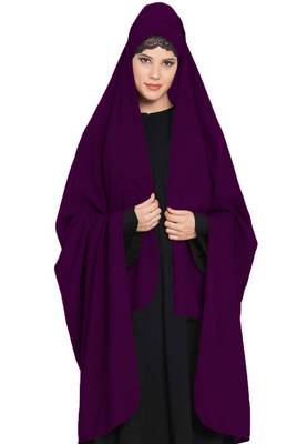 Irani Chadar -Rida Hijab With Petachable Npse Piece-Made In Nida Matt-Purple 3