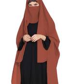 Irani Chadar -Rida Hijab With Detachable Nose Piece-Made In kashibo Matt-Rust