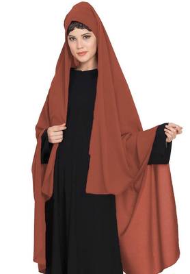 Irani Chadar -Rida Hijab With Detachable Nose Piece-Made In kashibo Matt-Rust 2