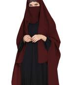 Irani Chadar -Rida Hijab With Detachable Nose Piece-Made In kashibo Matt-Wine