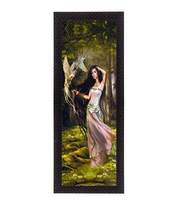 Bird and Woman Satin Matt Texture UV Art Painting 1