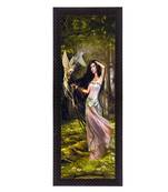 Bird and Woman Satin Matt Texture UV Art Painting