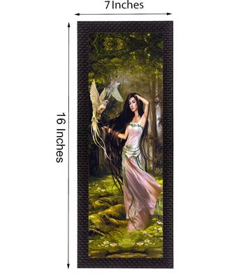 Bird and Woman Satin Matt Texture UV Art Painting 2