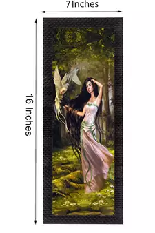 Bird and Woman Satin Matt Texture UV Art Painting