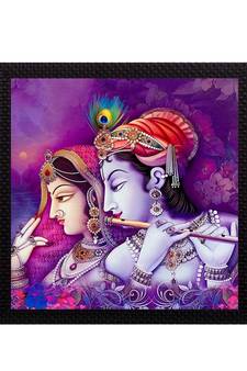 Purple Radha Krishna Satin Matt Texture UV Art Painting