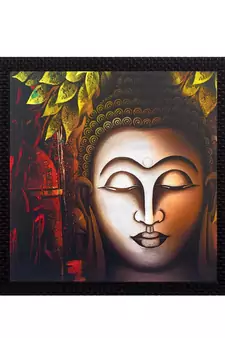 Face Of Buddha Satin Matt Texture UV Art Painting