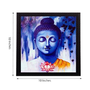 Lord Buddha In Blue Satin Matt Texture UV Art Painting 2