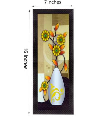 Botanical Yellow Floral Satin Matt Texture UV Art Painting 2