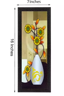 Botanical Yellow Floral Satin Matt Texture UV Art Painting