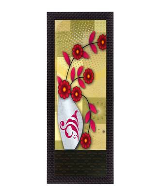Botanical Red Floral Satin Matt Texture UV Art Painting 1
