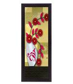 Botanical Red Floral Satin Matt Texture UV Art Painting