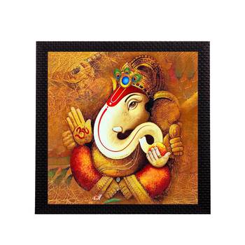 Divine Lord Ganesha Satin Matt Texture UV Art Painting 1