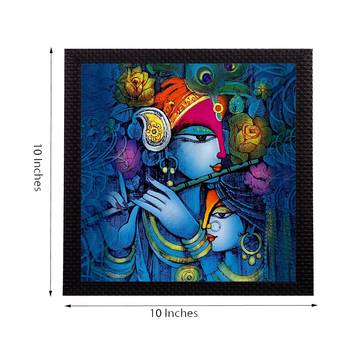 Blue Lord Krishna Satin Matt Texture UV Art Painting 2