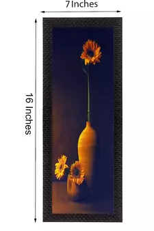 Vase With Flower Satin Matt Texture UV Art Painting