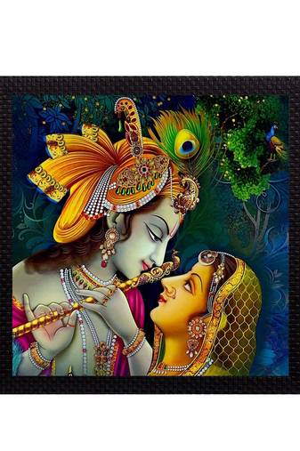 Musical Krishna Radha Satin Matt Texture UV Art Painting