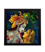 Musical Krishna Radha Satin Matt Texture UV Art Painting