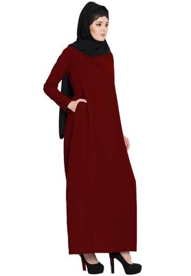 Simple A Line Abaya With Side Pockets 3