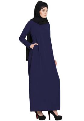 Simple A Line Abaya With Side Pockets 3