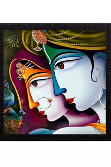 Face Of Radha Krishna Satin Matt Texture UV Art Painting