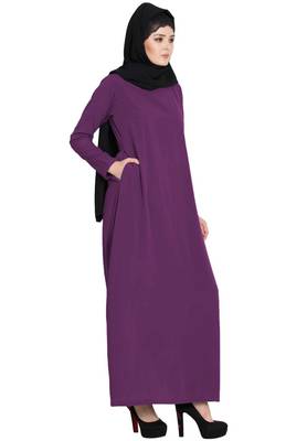 Simple A Line Abaya With Side Pockets 3