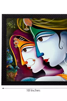 Face Of Radha Krishna Satin Matt Texture UV Art Painting